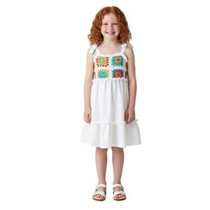 NWT Iris & Ivy kids embroidered tiered white sundress,  Size 4